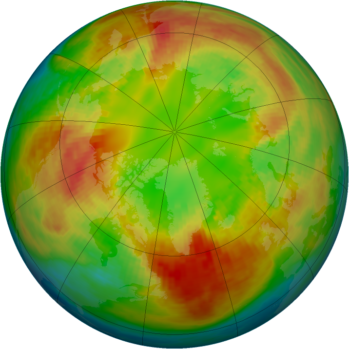 Arctic ozone map for 19 February 1994